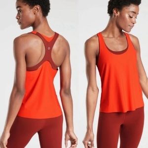 ATHLETA ORANGE 2-IN-1 ULTIMATE SUPPORT TANK TOP SIZE M